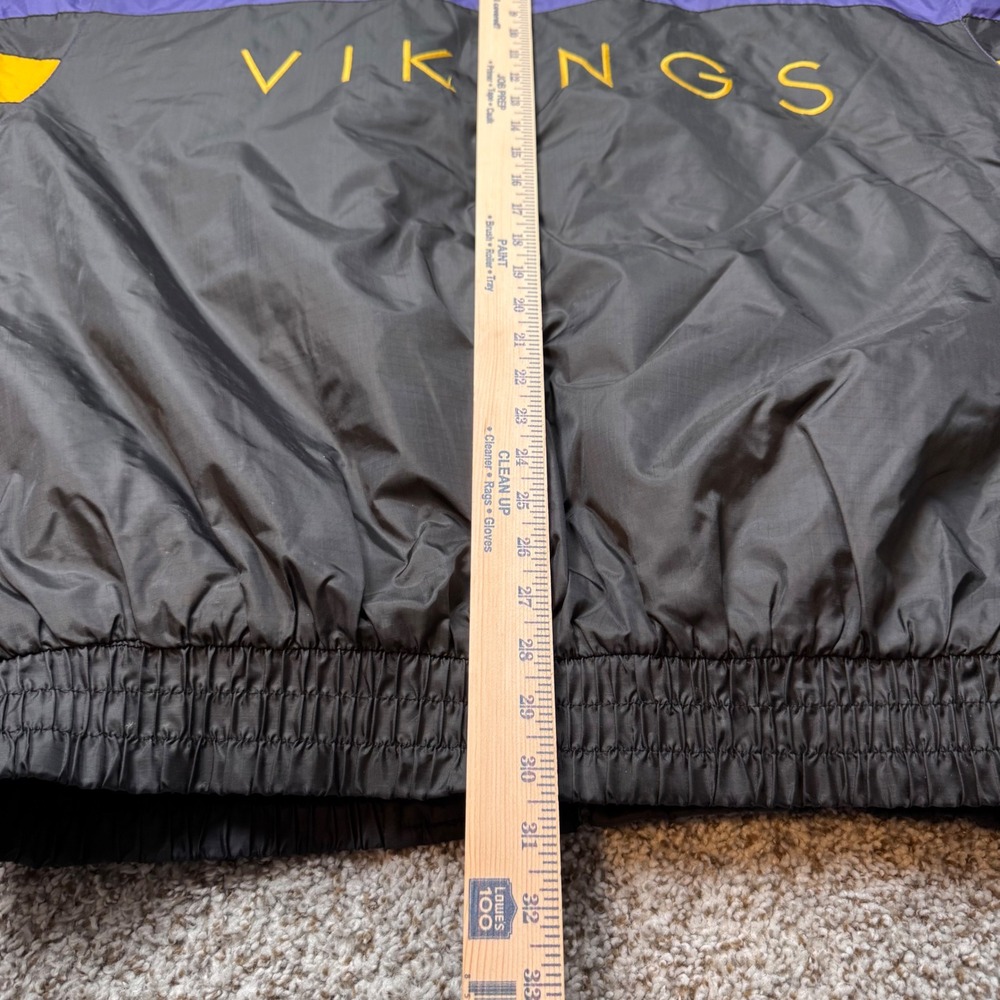 Vintage NFL Minnesota Vikings Purple Black Gold‎ Bomber Jacket Men's XL Made USA - Picture 6 of 10